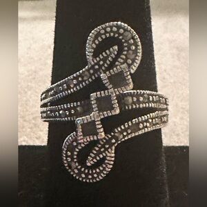 Vintage Art Deco Sterling & Marcasite Ring in filigree styling Size 6.5